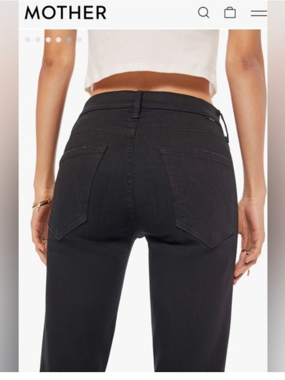 MOTHER Mid-Rise Dazzler Ankle Jeans - Black - 31